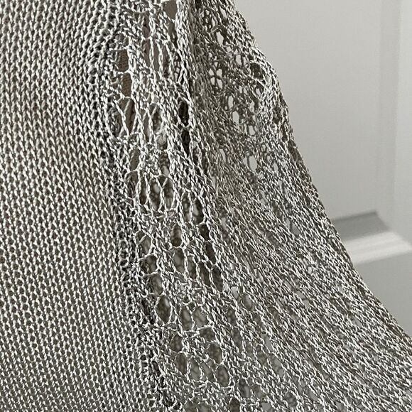 Rabbit Rabbit Rabbit Light Silvery Sage Open-Knit Cropped Sweater NWOT VTG - Picture 6 of 9